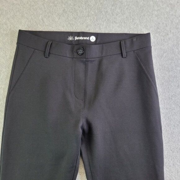 Betabrand Pants Womens Large Petite Black Pull On Tapered Leg Mid Rise Dress - Picture 2 of 16